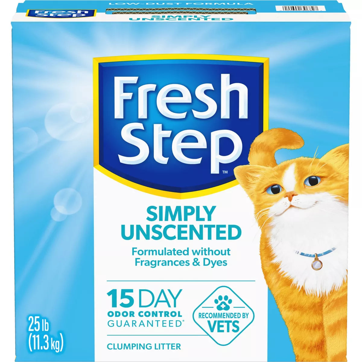 Fresh Step - Simply Unscented Litter - Clumping Cat Litter - 25Lbs