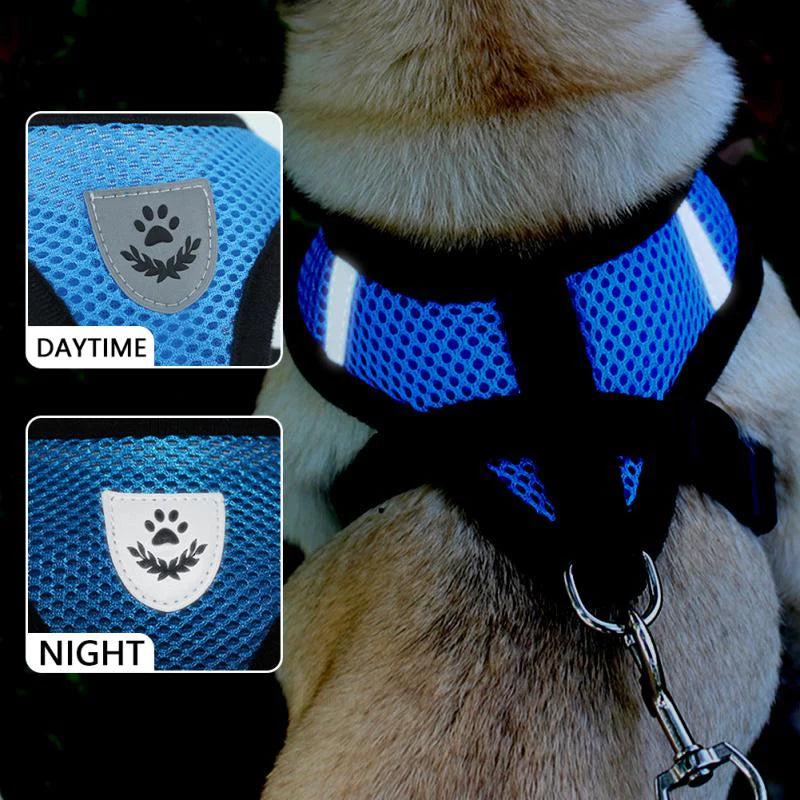 Cat Dog Pet Harness Adjustable Control Vest Dogs Reflective S M L XL Leash