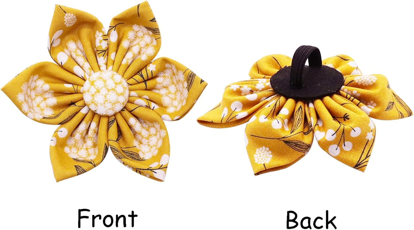 Dog Collar with Flower, Soft and Comfortable, Adjustable Collar for Medium Dogs Girl, Neck 13.5-22 Inches