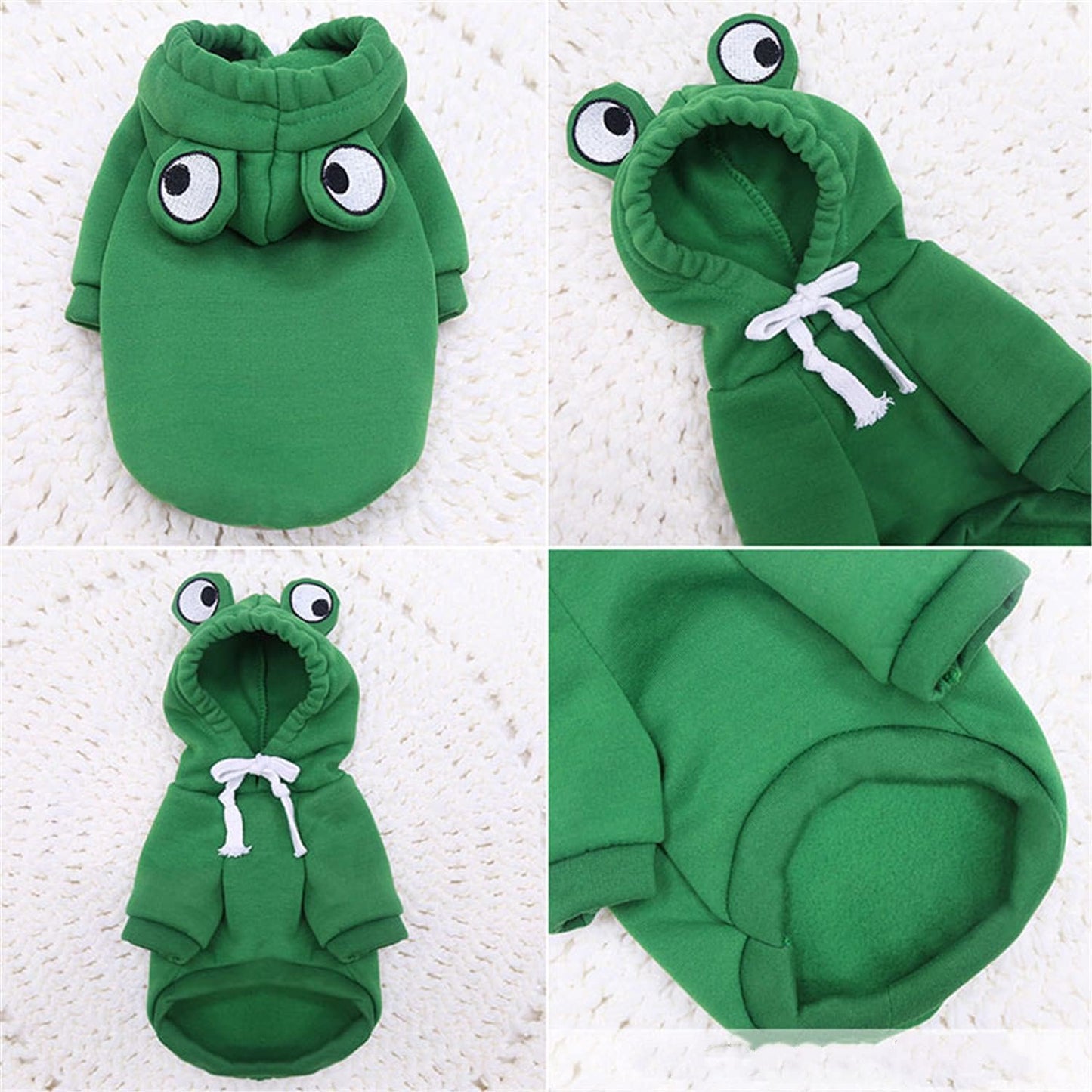 Cute Green Dog Hoodie Clothes Costume Dog Fleece Sweater for Dogs Puppy Coat Dog Warm Clothe (Green, Large)