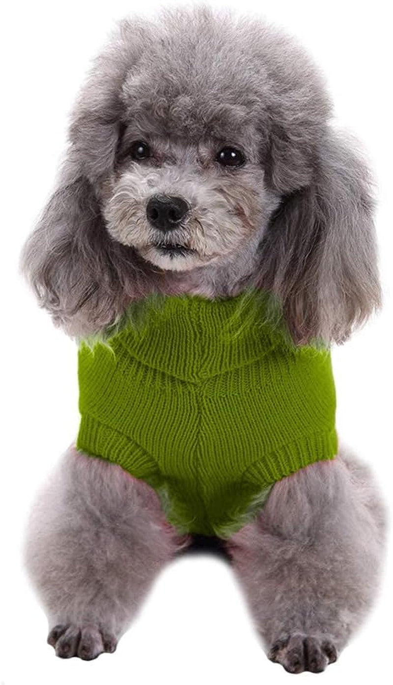 Small Dog Sweaters Knitted Pet Cat Sweater Warm Dog Sweatshirt Dog Winter Clothes Kitten Puppy Sweater (X-Small,Light Green)